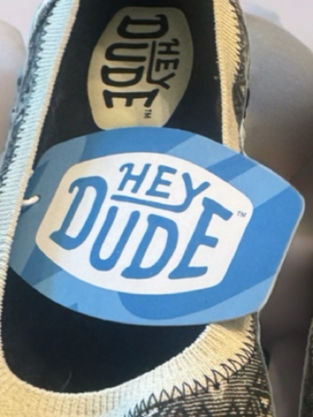 Hey Dude Women's Black & White Patterned Knit Slip-Ons